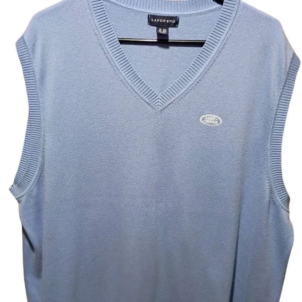 Lands' End Land Rover Sweater Vest XXL Men's Powder Blue